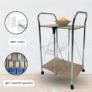 OEM/ODM Customized Modern Design Iron Tea Trolley Foldable <b>for</b> Indoor & Outdoor Commercial Use in Kitchen - Product Image 3