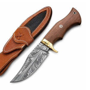 Los Mejores Cuchillos de Hoja Fija con Mango de Madera DIY, Color Personalizado OEM, Acero Inoxidable y Acero de Damasco, Hechos en Pakistán - Product Image 1