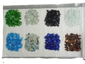 Agregado de Vidrio Reciclado, Fragmentos de Vidrio Marrón Triturado y Piedras - Ecológico para Jardín y Parque - Product Image 3