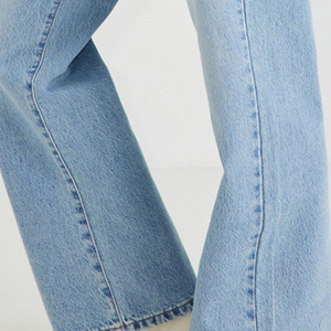 Pantalones vaqueros de mujer de cintura alta, pierna recta, lavado claro, corte holgado, largo completo, informales, de tela de algodón lavado a la piedra, para primavera - Product Image 3