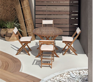 Ensemble de bistro en bois d'acacia de qualité supérieure (3 pièces) | Salle à manger extérieure résistante aux intempéries pour villas, centres de villégiature et hôtels | Fabricant vietnamien - Product Image 4