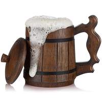 Mug en bois massif poli, le plus vendu, pour bière et café, gobelet en bois naturel pour table et cuisine