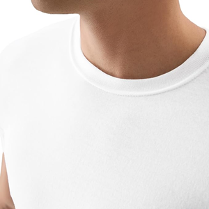 4 Pack Men's Solid <b>White</b> Short Sleeve O-Neck <b>T</b>-<b>Shirt</b> Casual Regular Fit <b>Plain</b> Tee 100% Cotton Breathable 320g - Product Image 2