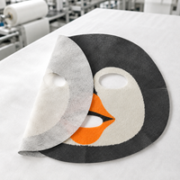 Mascarilla Facial Personalizable con Estampado de Pingüino, Sustrato de Fibra Vegetal Natural No Tejida para el Cuidado Facial Divertido