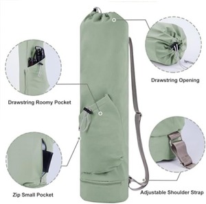 <b>Large</b> Fashion Polyester Yoga <b>Mat</b> & Pilates Bag with Adjustable Carry Strap Waterproof Bottle Pocket and Wet Compartment - Product Image 6
