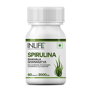 Tabletas de Espirulina 2000mg por Porción, Tabletas de Algas Spirulina Platensis, 60 Tabletas Vegetarianas, Envase en Botella para Uso en Adultos - Product Image 1