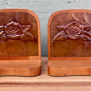 Artisan Handcrafted Wood <b>Bookends</b> with Floral Carvings | Elegant Sheesham Decor - Product Image 1