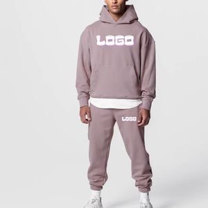 <b>Men</b>’s Wholesale Heavyweight Hoodie Sweatpants Tracksuit <b>Set</b> Rhinestone Printed Streetwear - Product Image 1