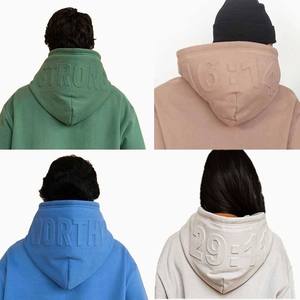 Nouveau Sweat à Capuche Unisexe Hiver 2026 en Coton Polaire 3D Gaufré Personnalisé avec Lettres Couleur Unie Anti-Boulochage pour Homme – Vente en Gros - Product Image 2