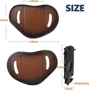 Handmade <b>Leather</b> <b>Pouch</b> Folding Knife Outdoor Folding Pocket Blade Premium Steel <b>Leather</b> Holder Camping Hiking Utility Equipment - Product Image 2
