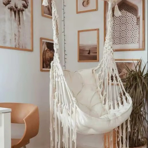 Boho Hanging Chair for Bedroom | Macrame <b>Hammock</b> Swing | Boho Macrame Swing | Handmade <b>Hammock</b> Chair - Product Image 1