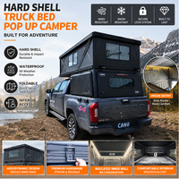 Tenda de Teto Rígido Integrada em Alumínio para Caminhonetes Tacoma, Hilux, Ford Raptor, Ram - Modelo Reto com Abertura Pop-Up