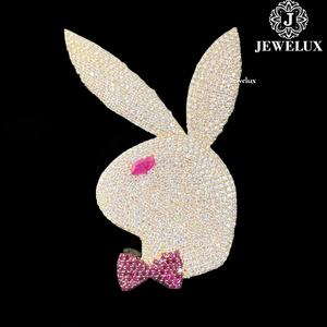 จี้ห้อยคอเงินแท้ 925 ชุบทองคุณภาพสูง Jewelux เครื่องประดับฮิปฮอป รับรองโดย IGI ขายส่งราคาดีที่สุดจากซัพพลายเออร์อินเดีย - Product Image 3