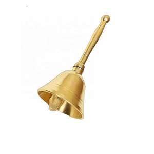 Campana de Mano de Latón de Alta Calidad Bold Blossom para Servicio, Campana de Mano para Anuncios en Bodas, Campana de Mano para Profesor en el Aula - Product Image 3