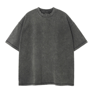 เสื้อยืดคอกลมแขนสั้นทรงโอเวอร์ไซส์สำหรับผู้ชาย ผ้าฝ้าย 100% สีพื้น ทรงลำลอง สวมใส่สบาย สีเรียบ - Product Image 4