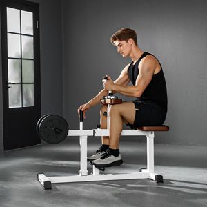 Attrezzo Fitness Regolabile in Acciaio per Calf Raise con Carico a Perno, per Allenamento della Forza delle Gambe, Attrezzatura da Palestra Marrone - Product Image 2