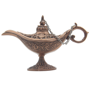 Lampe à huile Aladdin en laiton avec finition antique, lampe décorative du Genie pour la décoration intérieure de la maison, collection culturelle, mariage - Product Image 1
