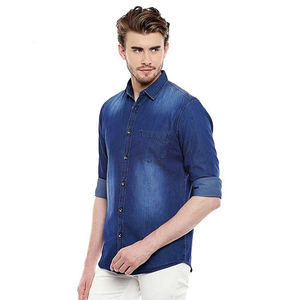 Camisas de Mezclilla Antiarrugas de Verano para Hombre, Estilo Nuevo, Color Sólido, Manga Larga, Estampado Moderno, Tela de Algodón, Venta al Por Mayor - Product Image 4