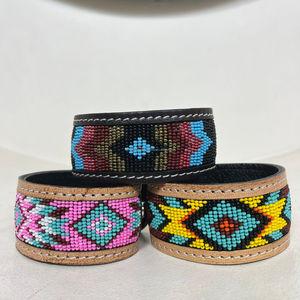 กำไลข้อมือลูกปัดหนังแท้สำหรับผู้หญิงกำไลข้อมือแฟชั่นตะวันตกทำจากหนังแท้ - Product Image 5