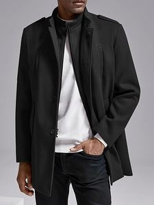 <b>Men's</b> <b>Long</b> Premium Overcoat Soft Warm Wool Blend Winter Fashion <b>Coat</b> Wholesale Manufacturer Supplier Winter Fashion <b>Coat</b> - Product Image 4
