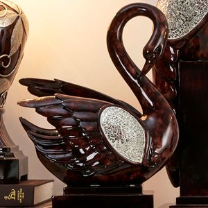 Folius fogliame floreale cigno decorazione elegante oggetto decorativo alto 16.5 pollici - Product Image 5