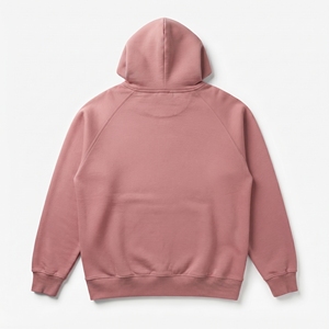 Sweat-shirt rose à capuche pour homme, coupe oversize, manches raglan, couleur unie, décontracté, en polaire, pour l'automne - Product Image 1