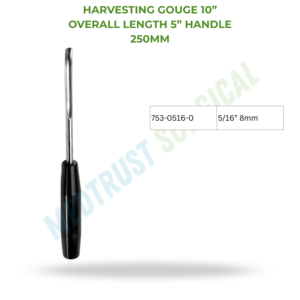 Gouge de Extracción de 250 mm, Instrumento Quirúrgico Neuroespinal para Extracción de Injertos Óseos y Procedimientos de Fusión Espinal - Product Image 2