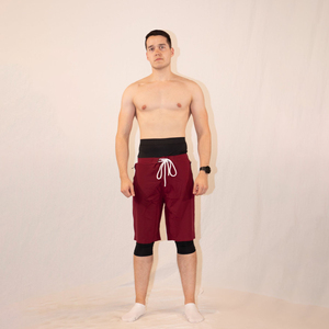 Halal Awrah <b>Covering</b> Men's Islamic Swim Shorts Solid Style Casual Waterproof Breathable 100% Cotton Elastic Waist Activewear - Product Image 3