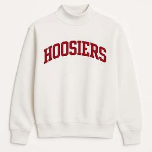 Sweat-shirt unisexe Hoosiers à col montant, pull molletonné oversize décontracté à manches longues, chaud pour l'hiver, en mélange de coton, motif universitaire - Product Image 6