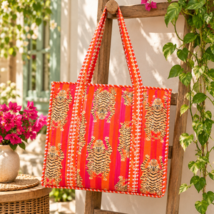 Sac fourre-tout de marché Kantha bohème, grand format, matelassé, fait main, en coton brodé vintage, écologique - Product Image 3
