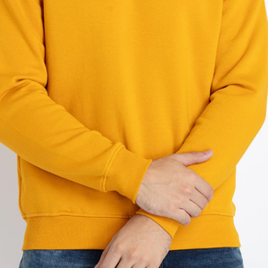 Sweat-shirt à col rond pour homme Coupe classique Couleur unie Tissu tricoté Vêtement décontracté Jaune - Product Image 5
