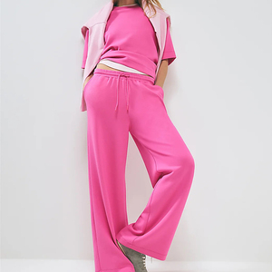 Top Selling Cotton Fleece fabric Made Summer Autumn Wear Loungewear Sets For Women Custom Made 2 Piece Lounge Set In Low MOQ - Product Image 1