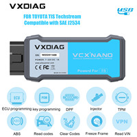 Version américaine VXDIAG VCX NANO pour TOYOTA TIS Techstream V17.00.020, scanner de diagnostic compatible SAE J2534, programmation complète du système ECU