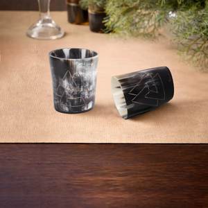 Verre à shot traditionnel en corne de buffle, fait main, naturel, artisanal, rustique, accessoire de service de boissons unique pour bar - Product Image 5