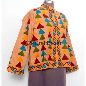 Chaqueta Cotrise Bordada a Mano con Cuello Mandarín, Diseño Vintage, Ecológica, Transpirable, de Secado Rápido, Forrada de Algodón - Product Image 4