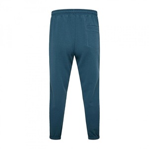 Pantalon de survêtement en coton bleu pour homme avec bandes latérales blanches, taille à cordon, décontracté, longueur intégrale, design uni, pour l'hiver - Product Image 6