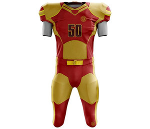 Último diseño, uniforme de fútbol americano personalizado de tela suave de poliéster, conjunto de jersey y pantalón a precio asequible - Product Image 1