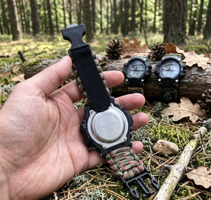 Bracelet de survie tactique 5-en-1 : Équipement de randonnée multifonctionnel étanche avec allume-feu, boussole et sifflet d'urgence - Product Image 4