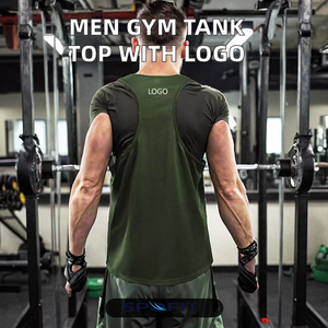 Custom <b>Mens</b> <b>Stringer</b> Gym Tank Top Quick Dry Fitness Workout <b>Vest</b> Sleeveless Bodybuilding Training Singlet OEM Private Label - Product Image 2