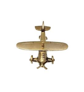 Avion à réaction vintage en laiton, objet décoratif, statue miniature d'avion antique pour la décoration de la maison ou du bureau - Product Image 1