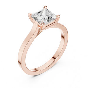 แหวนหมั้นเพชรแล็บโกรว์ทรงปรินเซส ทองคำ 14K สีเหลือง สำหรับผู้หญิง |   เพชรที่เพิ่งเพาะเลี้ยง - Product Image 5