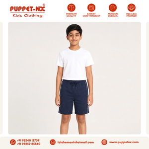 Shorts en tricot pour garçons, fabricant Inde, bas de tenue scolaire pour enfants, coton poly, taille élastique, conception personnalisée OEM - Product Image 3