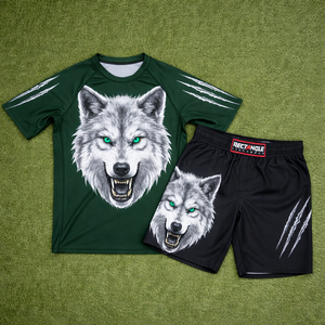 ชุดเสื้อและกางเกงขาสั้นสำหรับกีฬาต่อสู้แบบใหม่ ยิวยิตสู MMA สำหรับผู้ชาย ชุดรัดกล้ามเนื้อสำหรับ Bjj มวย เสื้อรัดกล้ามเนื้อ กางเกงขาสั้น MMA ชุดกีฬามวย - Product Image 1