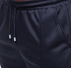 Pantalon de survêtement en molleton bleu foncé pour homme EMIKO INDUSTRY, taille élastique avec cordon de serrage, décontracté, poches latérales, poids moyen, hiver - Product Image 4