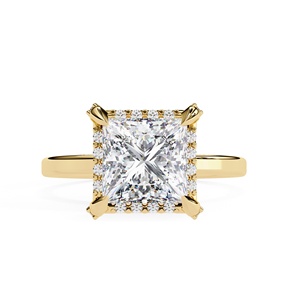 Bague de fiançailles personnalisée pour femme en or blanc 14 carats avec certificats IGI, diamant de laboratoire CVD 2 carats, pureté VVS1, style princesse - Product Image 1