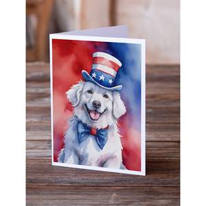 Kuvasz Patriotic American Whimsical A7 Size <b>5x7</b> Blank Note Cards Pack of 8 with <b>Envelopes</b> for Greetings - Product Image 2