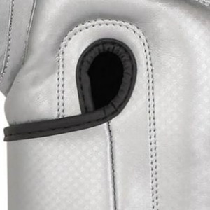 <b>Silver</b> Faux Leather Boxing <b>Gloves</b> Full Finger Velcro Closure Unisex Training Gear - Product Image 6