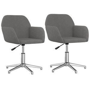 2 sillas de comedor giratorias de tela gris claro - Product Image 2