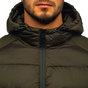Nouvelle arrivée : veste d'hiver pour homme, épaisse, à capuche, coupe-vent, avec col montant et logo personnalisable sur le devant. - Product Image 5