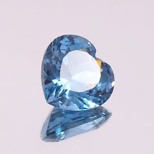 Aigue-marine brésilienne taille cœur, pierre précieuse naturelle certifiée, haute clarté, qualité bijoux de luxe, pierre de naissance - Product Image 6